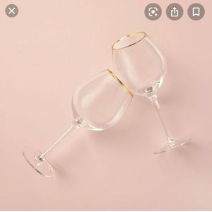 BNIB Gold Wine Glasses